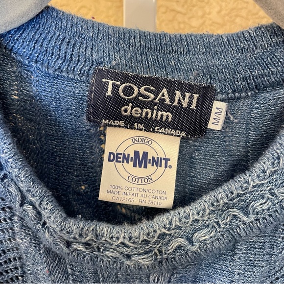 Tosani Vintage 90's Cable Knit Eclectic Grandpa Oversized Comfy Sweater Size M - Picture 5 of 9